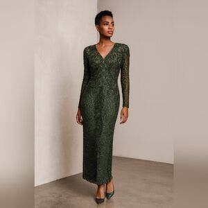 Long black beaded gown